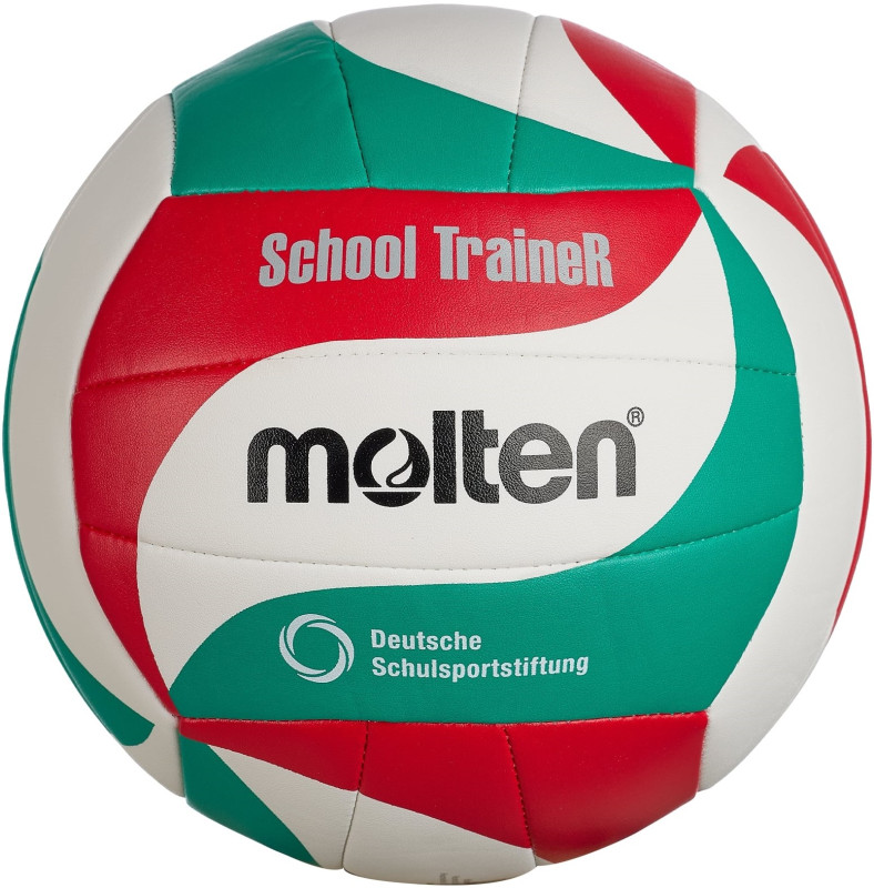 Molten Volleyball V5M-ST School Trainer weiß/grün/rot Gr. 5 Vorderansicht Molten Volleyball V5M-ST School Trainer weiß/grün/rot Gr. 5 Vorderansicht