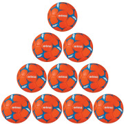 10er Ballpaket / Ballset Erima Handball Flash Junior für Kinder orange/blue Gr. 00, 0