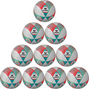 10er Ballpaket / Ballset Erima Fußball Hybrid Lite 290g fiery-coral/petrol Gr. 4