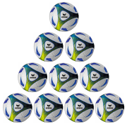 10er Ballpaket / Ballset Erima Fußball Hybrid Training royal/lime Gr. 5