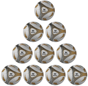 10er Ballpaket / Ballset Erima Fußball Hybrid Training weiß/gold Gr. 5