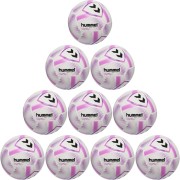 10er Ballpaket / Ballset Hummel Fußball hmlAEROFLY Light 290g weiß/lila Gr. 3