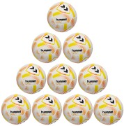 10er Ballpaket / Ballset Hummel Fußball hmlAEROFLY Light 350g weiß/gelb Gr. 4