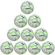 10er Ballpaket / Ballset Hummel Fußball hmlAEROFLY Light 350g weiß/grün Gr. 5