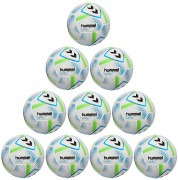 10er Ballpaket / Ballset Hummel Fußball hmlAEROFLY Training weiß/blau/grün Gr. 4