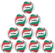 10er Ballpaket / Ballset Molten Volleyball V5M2000 weiß/grün/rot Gr. 5