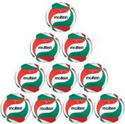 10er Ballpaket / Ballset Molten Volleyball V5M4000-DE DVV weiß/grün/rot Gr. 5