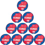 10er Ballpaket / Ballset Molten Handball School TraineR H2F-ST IHF rot/blau Gr. 2