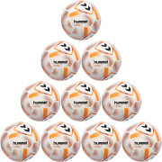 10er Ballpaket / Ballset Hummel Fußball hmlAEROFLY Light 290g weiß/orange Gr. 4