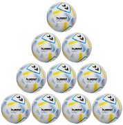 10er Ballpaket / Ballset Hummel Fußball hmlAEROFLY Training weiß/blau/gelb Gr. 5