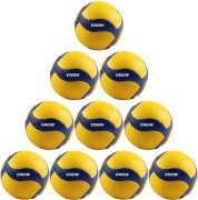 10er Ballpaket / Ballset Mikasa Trainingsvolleyball V360W gelb/blau Gr. 5