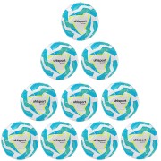 10er Ballpaket / Ballset Uhlsport Fußball Lite Soft 350 weiß/eisblau/fluo gelb Gr. 4, 5